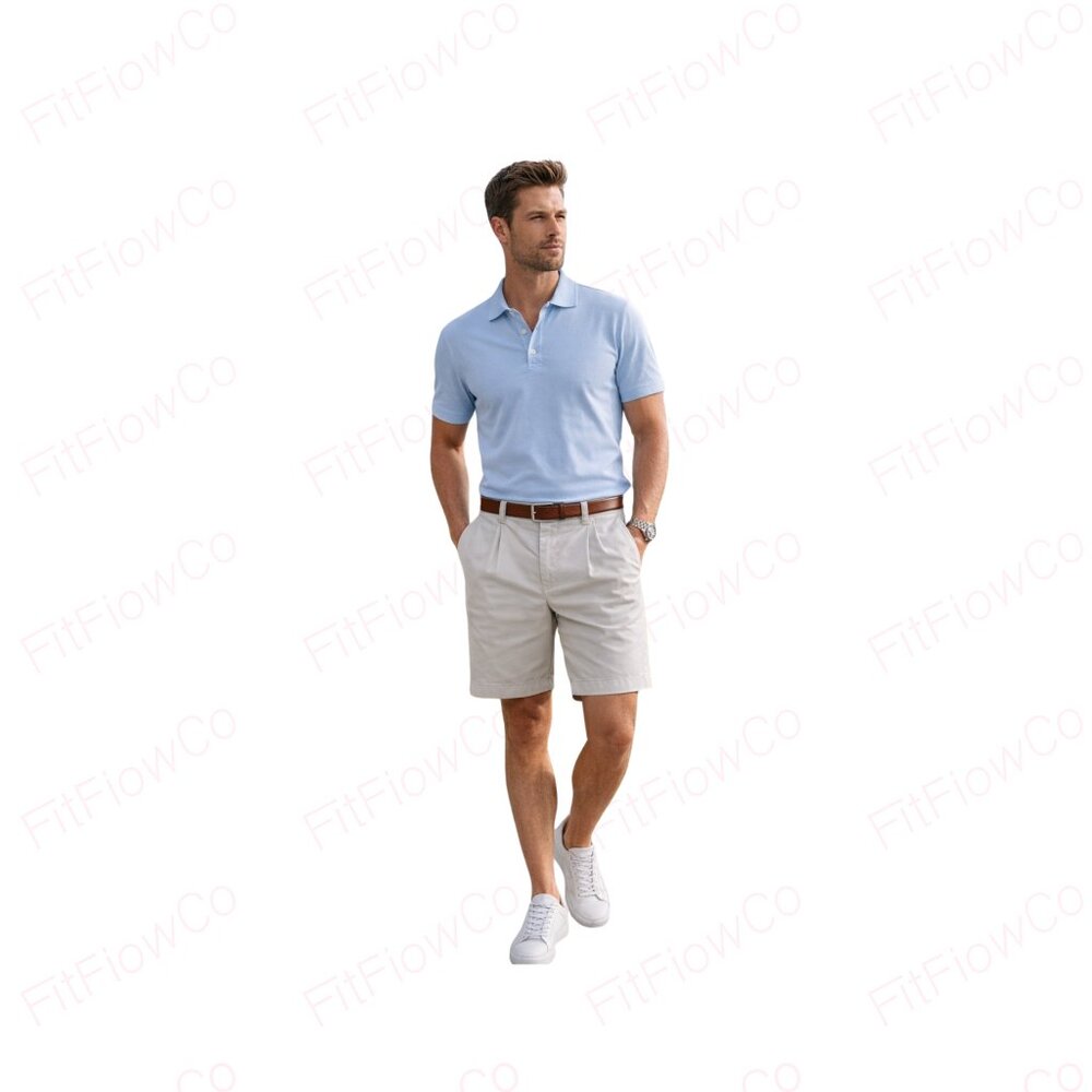 Greg Norman Men’s Khaki Golf Shorts Size 38 | 100% Cotton Tailored Fit